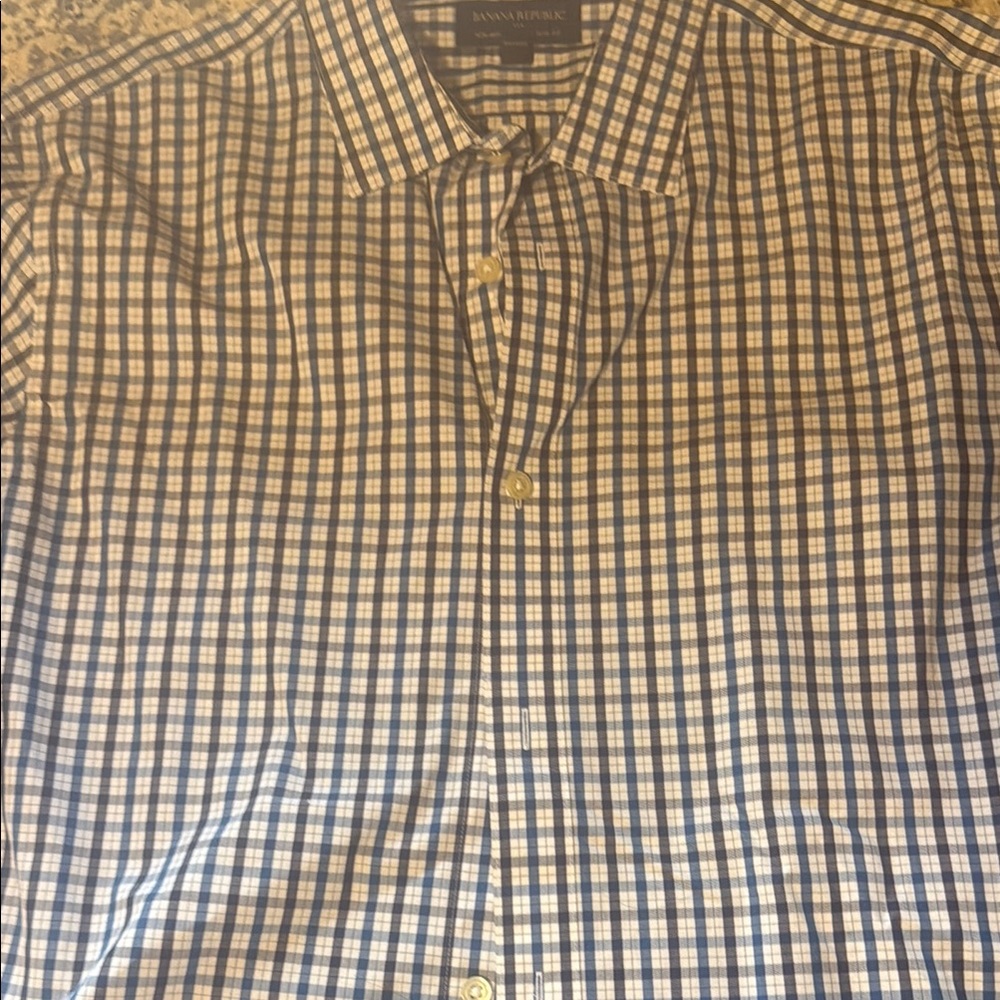 Banana Republic Blue Checkered Men's Shirt
